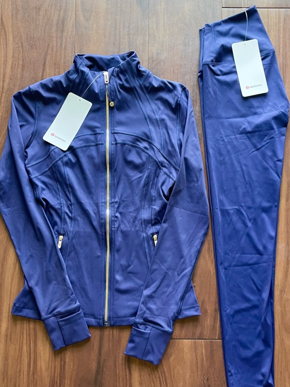 Lululemon Navy Blue Align Leggings & Define Jacket Matching Set Size 6 - NWT